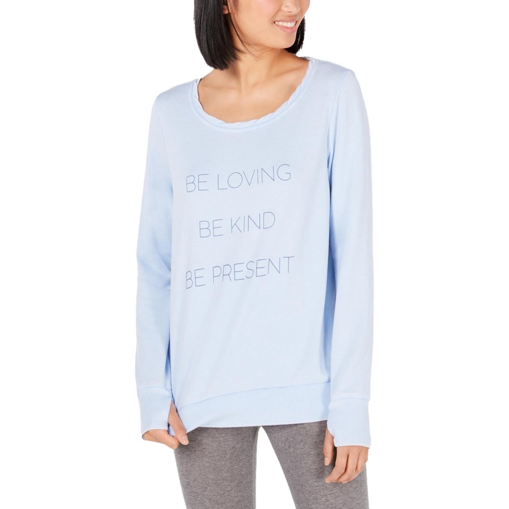 Be Loving Be Kind Be Present Sweatshirt Oversized Light Blue Ideology XL